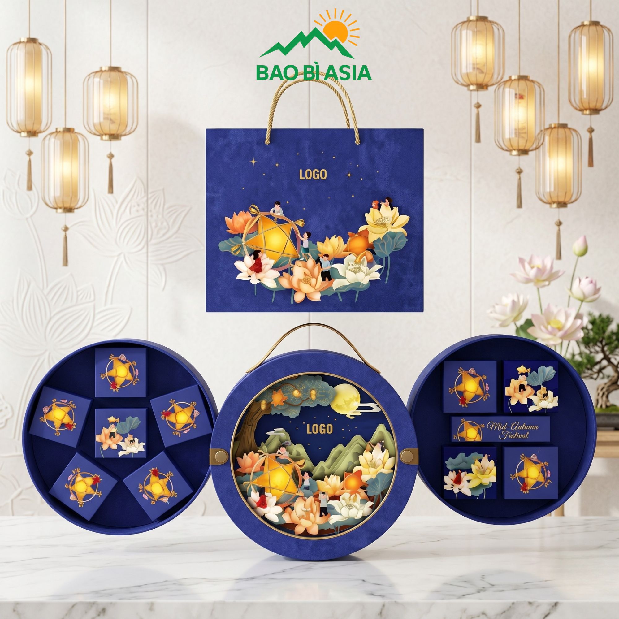 HBTT37 Hộp bánh trung thu Đêm Hội Trăng Rằm 6 bánh