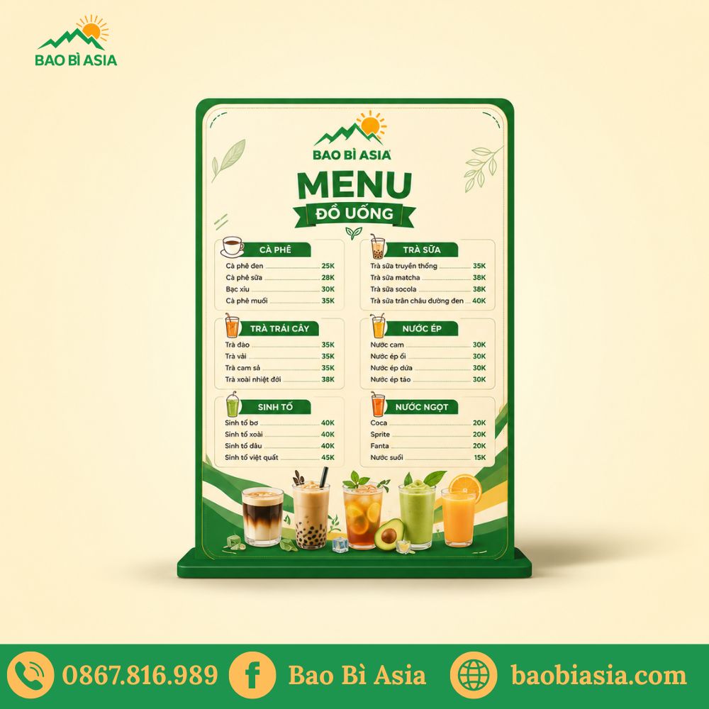 Menu đồ uống