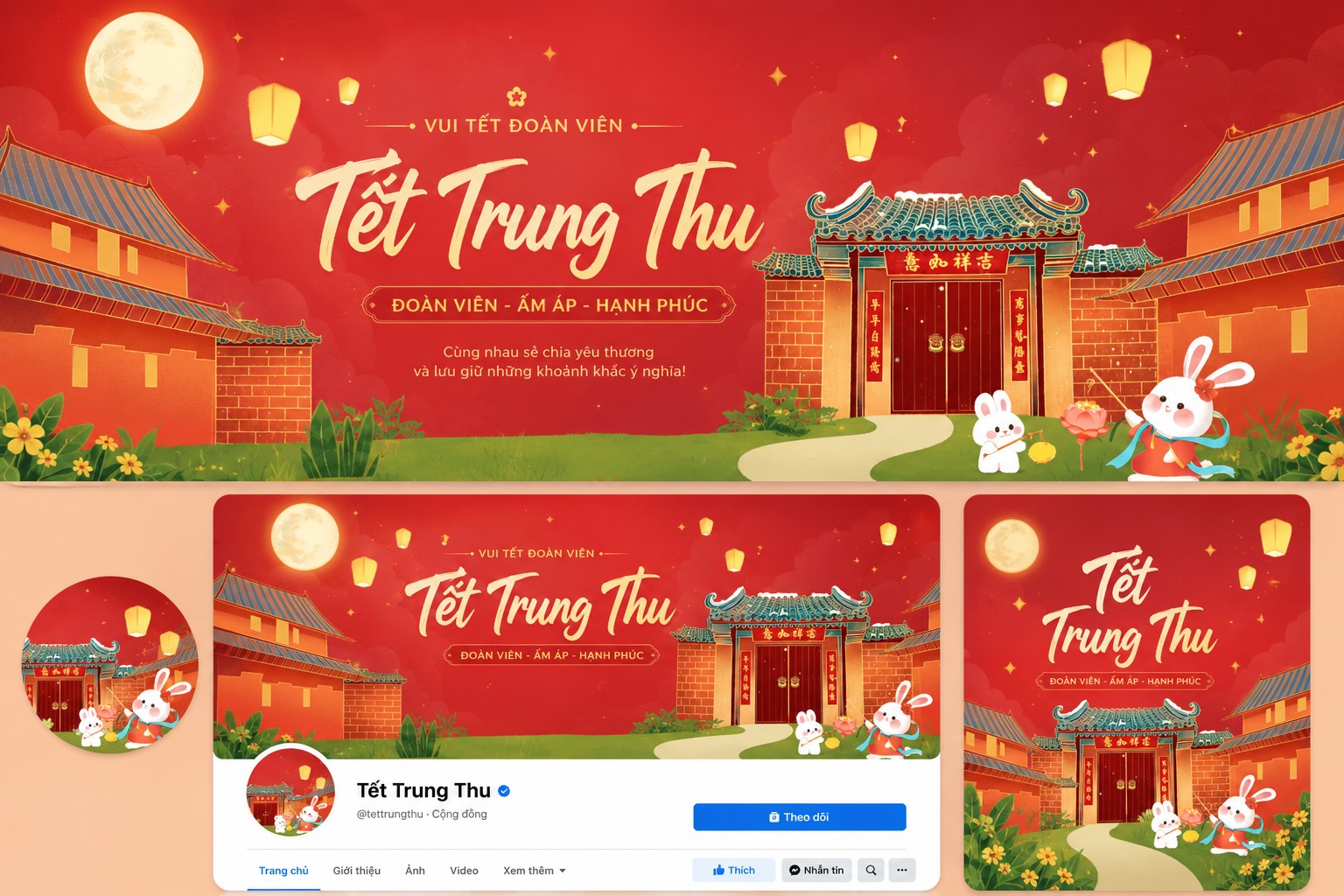Hình nền website và mạng xã hội chủ đề Trung Thu