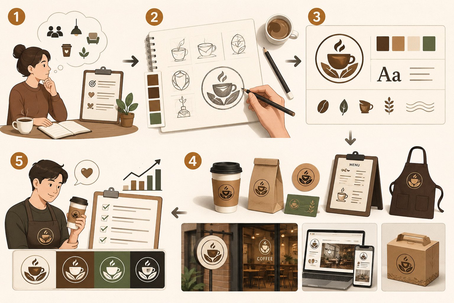 Các bước xây dựng nhận diện cho quán cafe