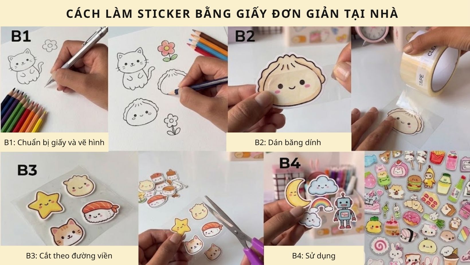 Cách làm sticker bằng giấy đơn giản tại nhà