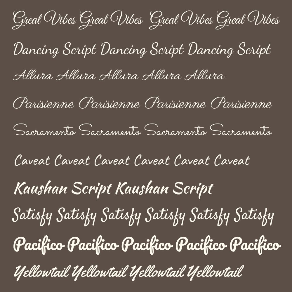 Nhóm font Script chữ viết tay