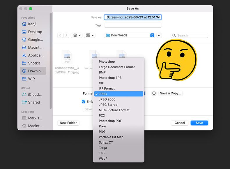 Chọn định dạng file ảnh 