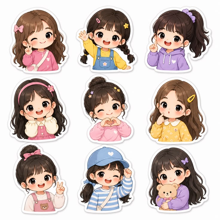 Sticker chibi bé gái 1