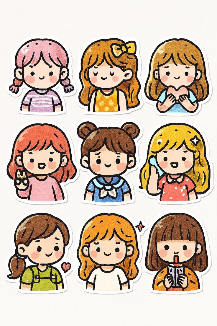 Sticker chibi bé gái 2