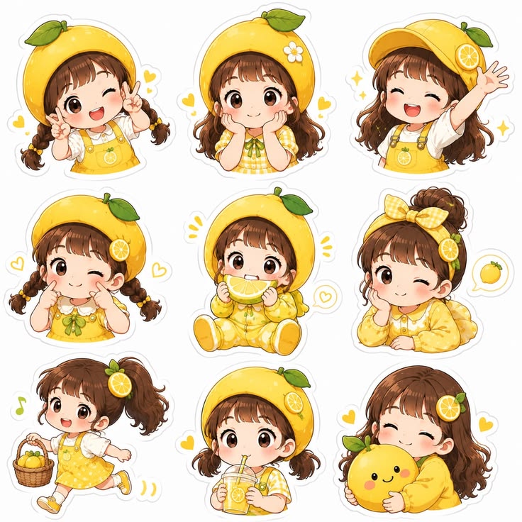 Sticker chibi bé gái 4