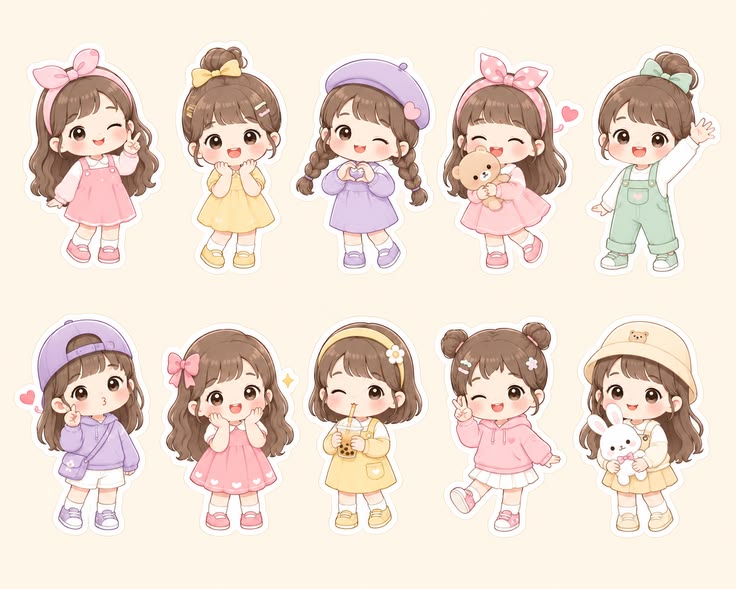 Sticker chibi bé gái 8