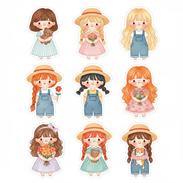 Sticker chibi bé gái 9