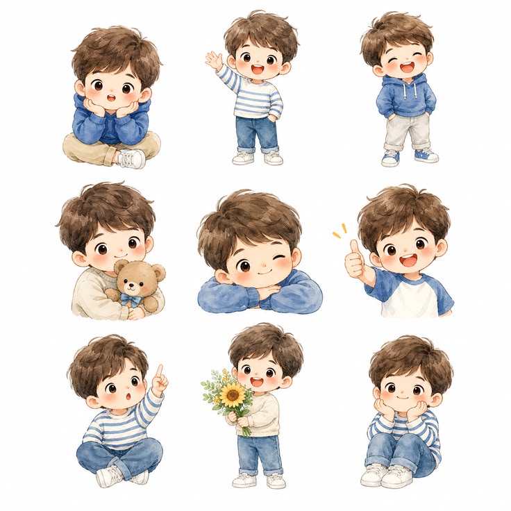 Sticker chibi bé trai 2