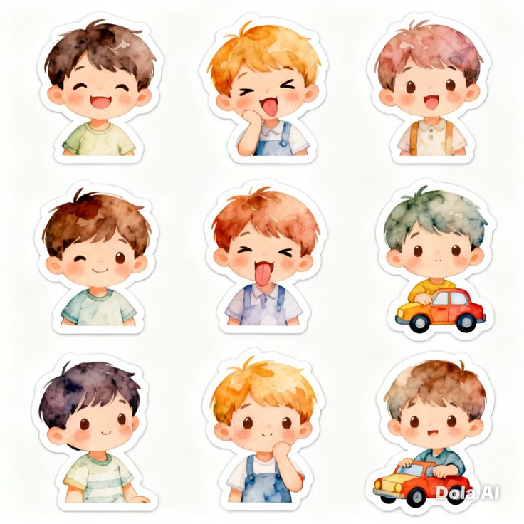Sticker chibi bé trai 3