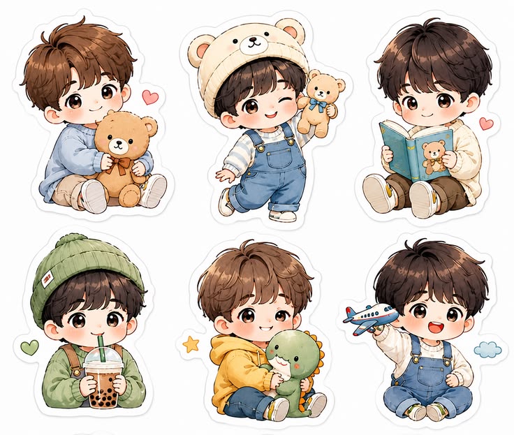 Sticker chibi bé trai 4