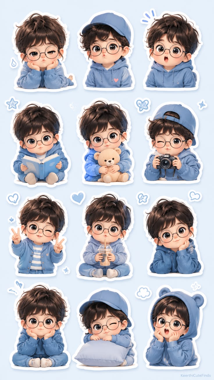 Sticker chibi bé trai 7