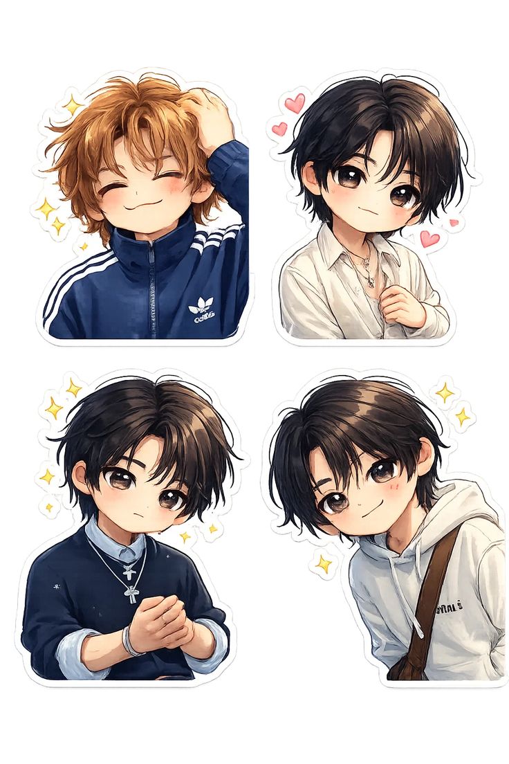 Sticker chibi bé trai 8