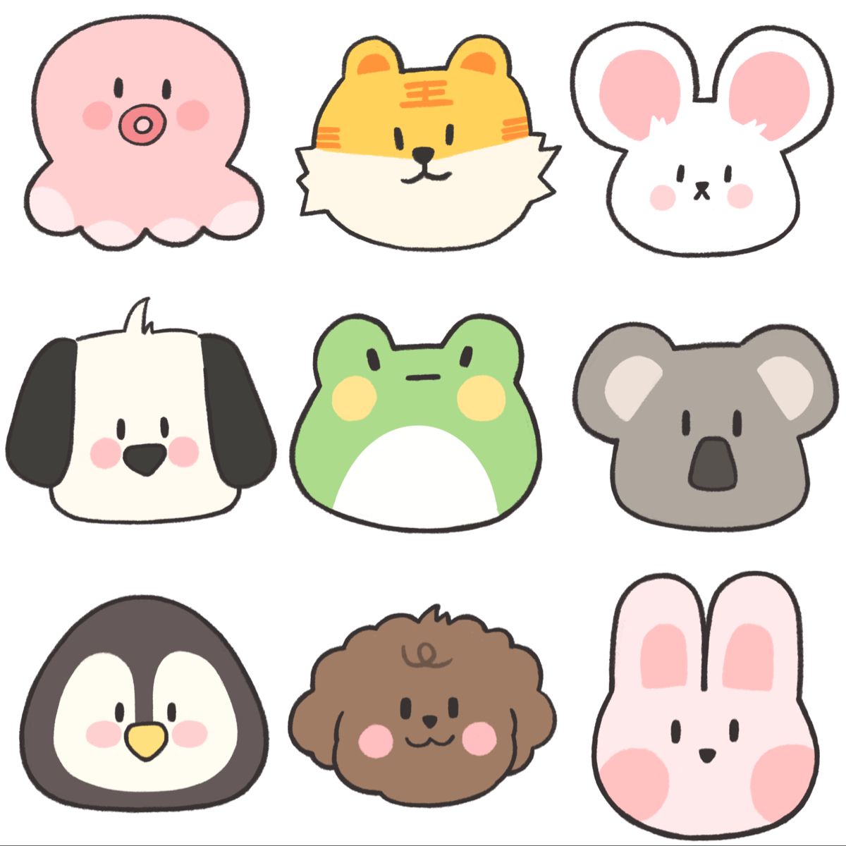 Sticker chibi động vật dễ thương 3