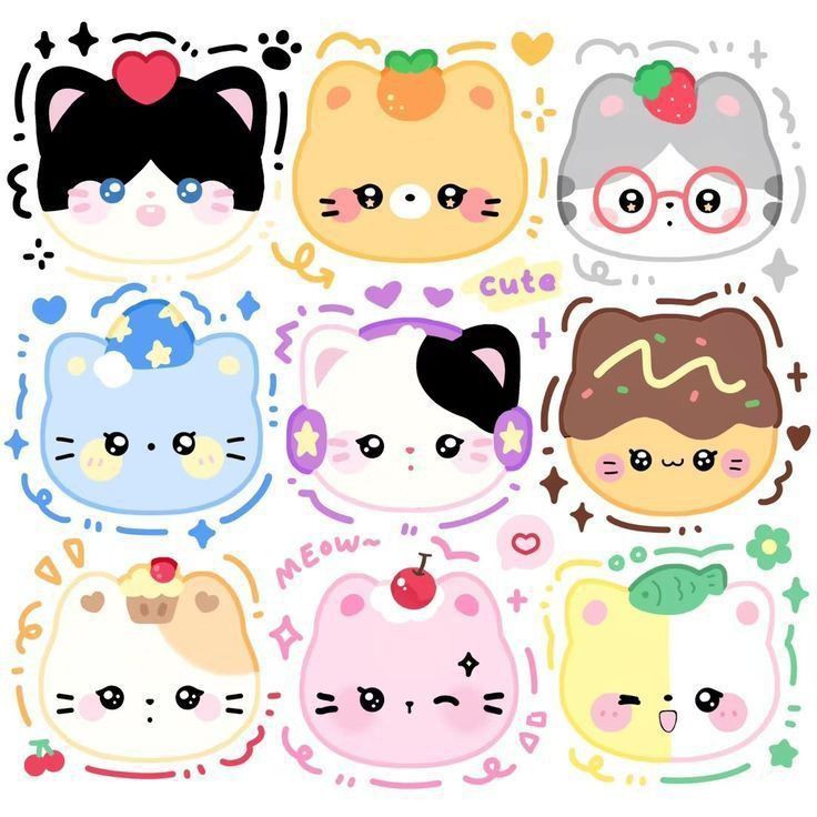 Sticker chibi động vật dễ thương 4