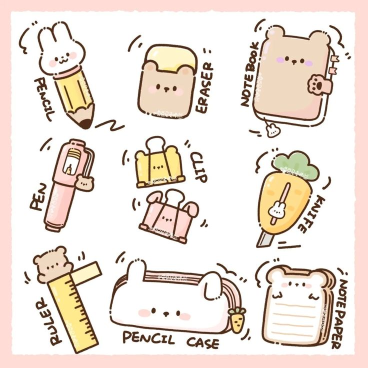 Sticker chibi học tập 4