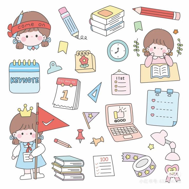 Sticker chibi học tập 6