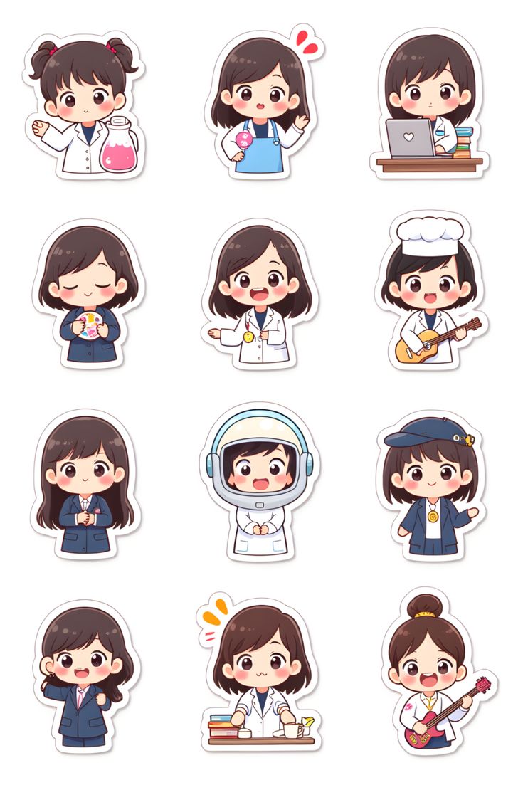 Sticker chibi nghề nghiệp 3