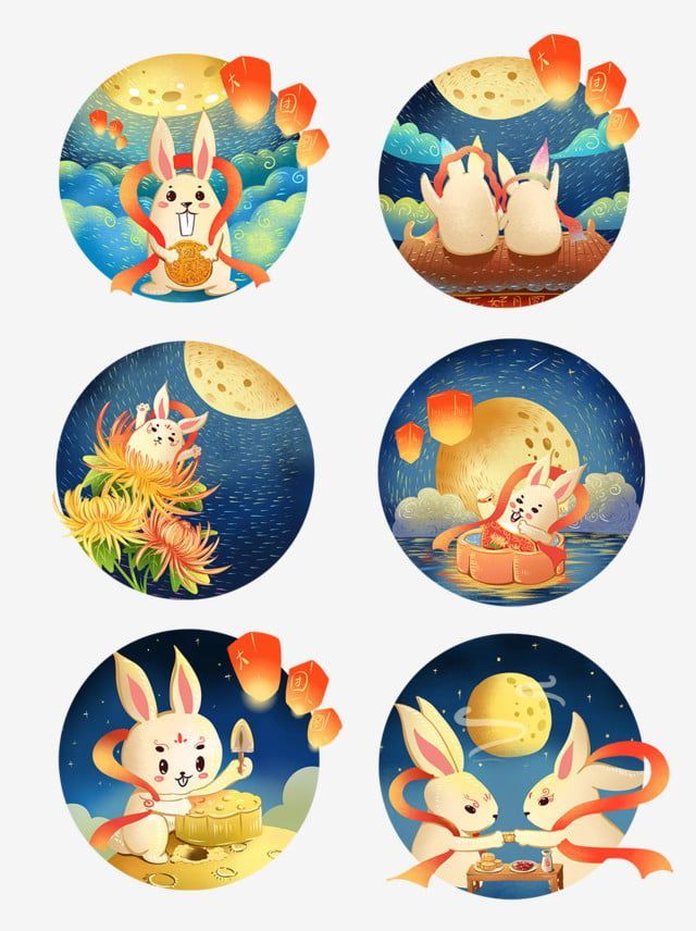 sticker thỏ ngọc phong cách dễ thương