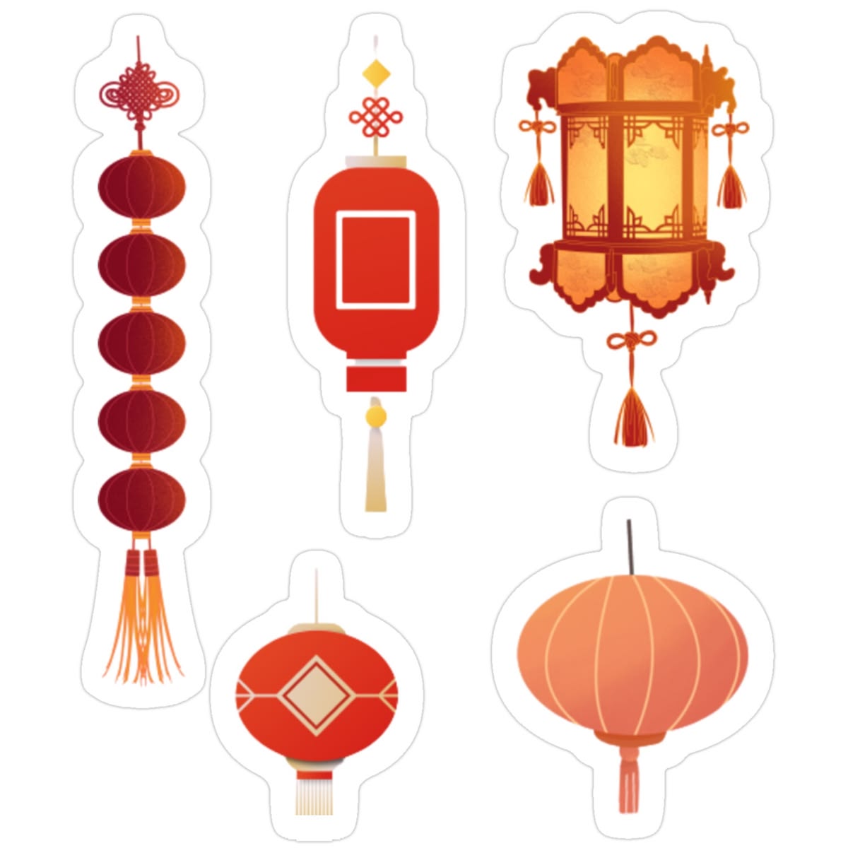 sticker lồng đèn phong cách hiện đại 1