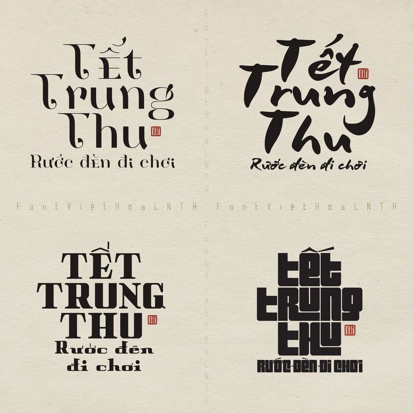 sticker typography “Tết Trung Thu” 