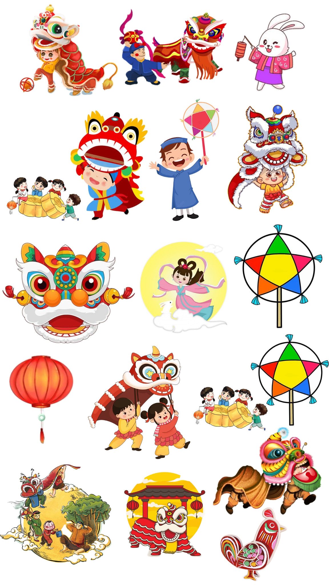 Ý tưởng thiết kế sticker múa lân phong cách truyền thống