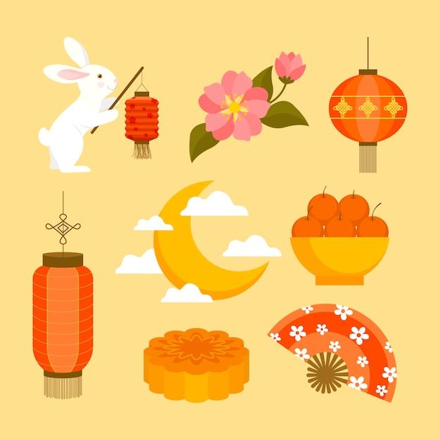Ý tưởng thiết kế sticker trung thu phong cách đơn giản 3