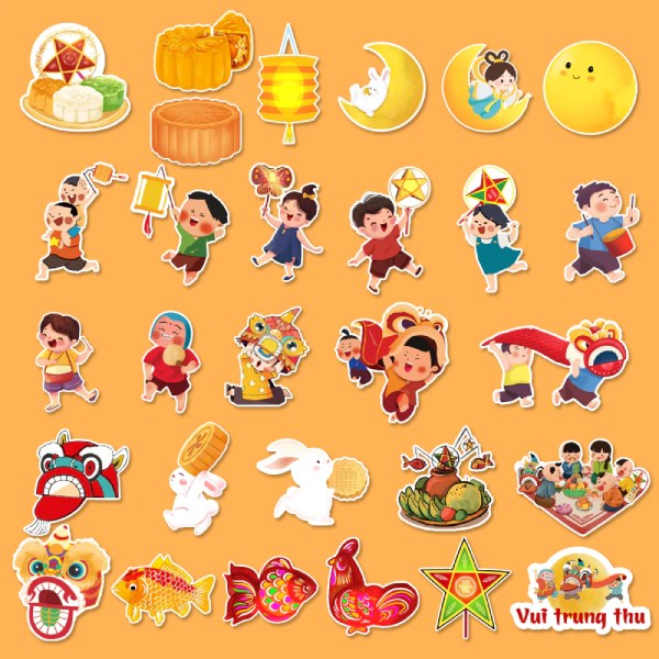 sticker tổng hợp phong cách dễ thương 1