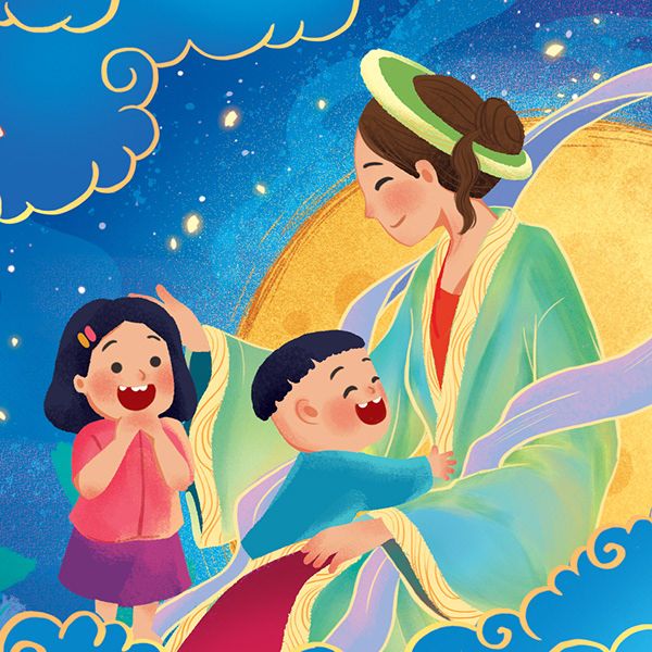 Tranh chị Hằng và chú Cuội 1