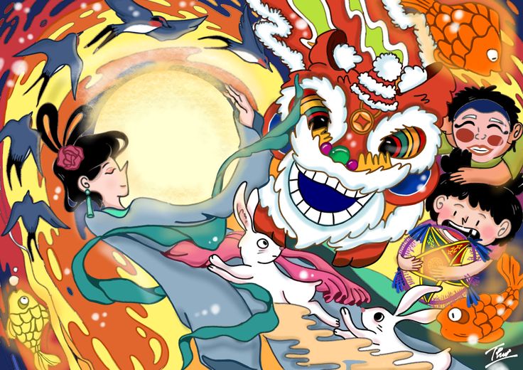 Tranh chị Hằng và chú Cuội 3