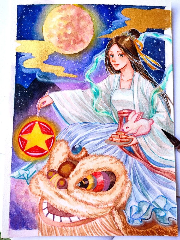 Tranh chị Hằng và chú Cuội 5