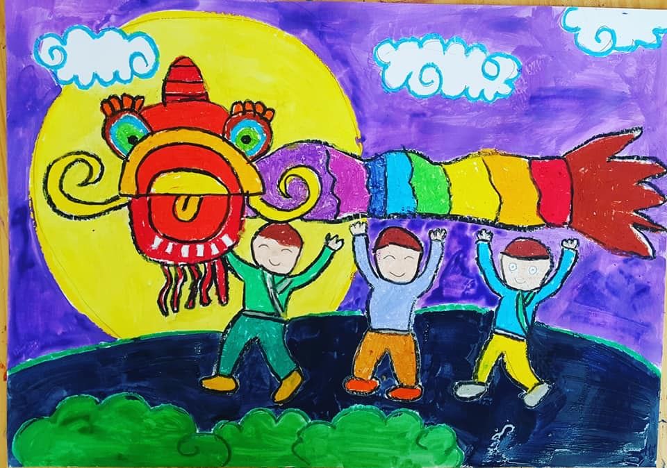 Tranh vẽ múa lân Trung Thu 14
