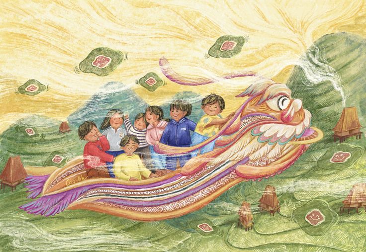 Tranh vẽ múa lân Trung Thu 4