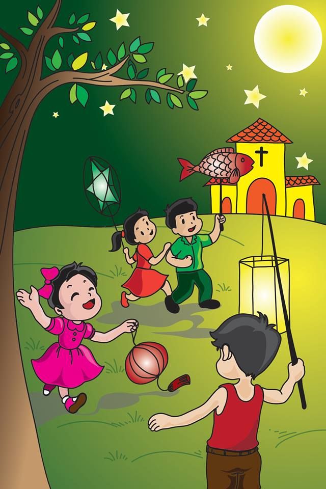 Tranh thiếu nhi vui Tết Trung Thu 7