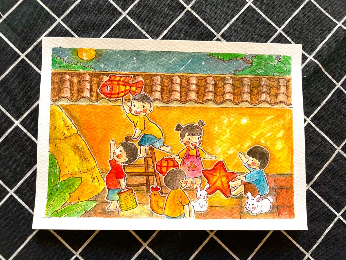 Tranh Trung Thu phong cách anime/chibi 10