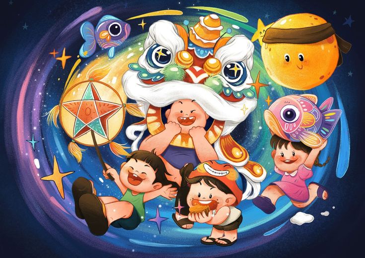 Tranh Trung Thu phong cách anime/chibi 12