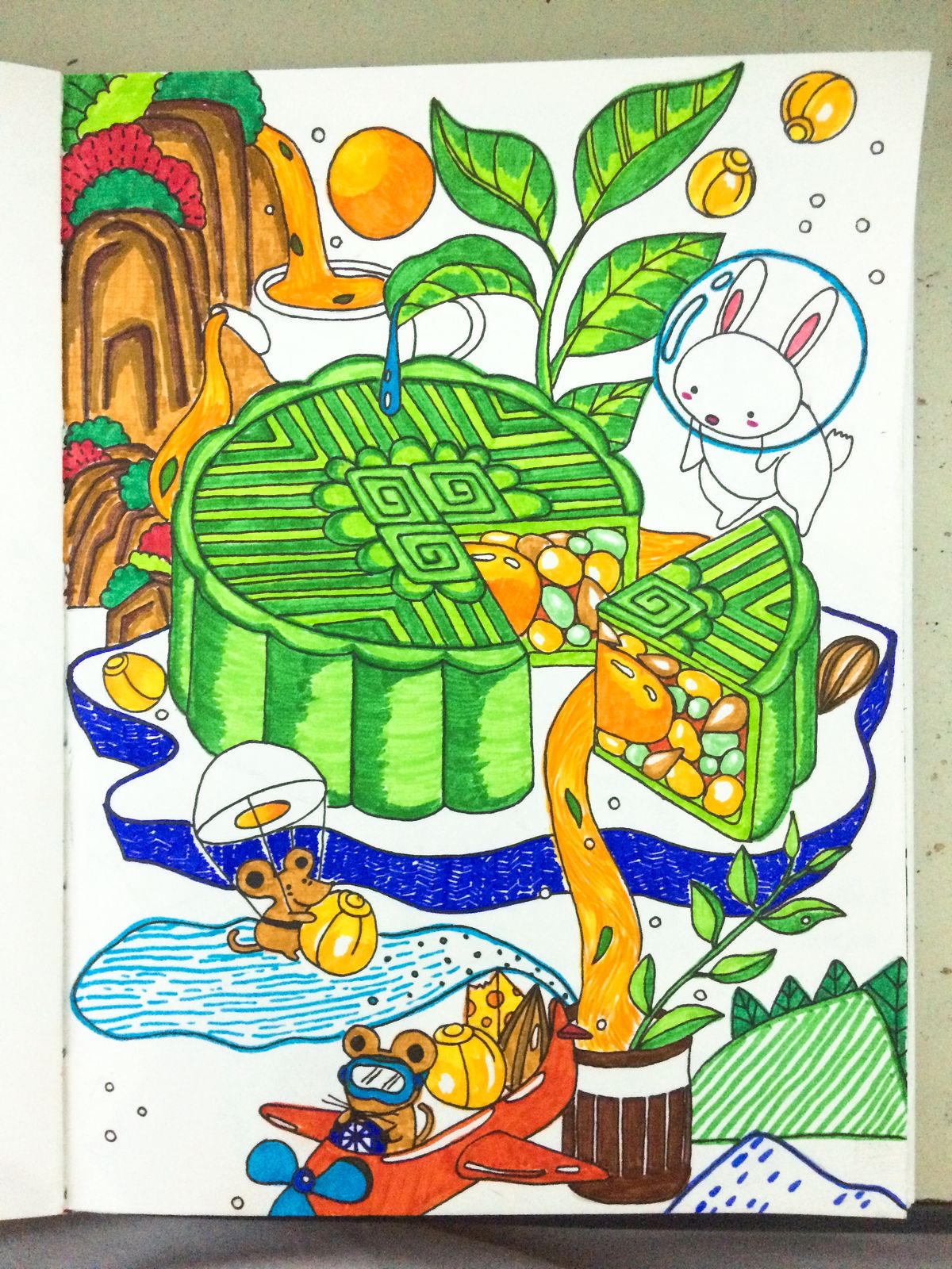 Tranh Trung Thu phong cách anime/chibi 5