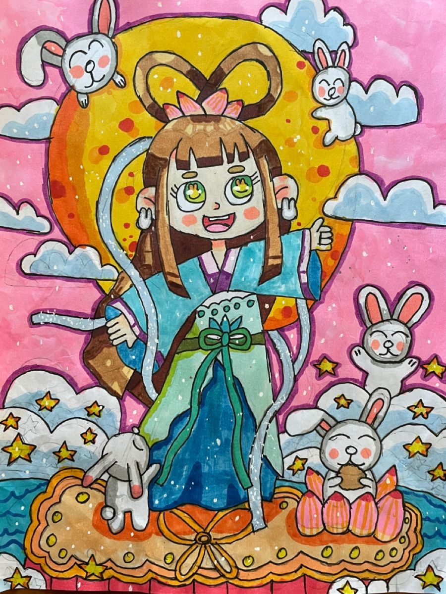 Tranh Trung Thu phong cách anime/chibi 6