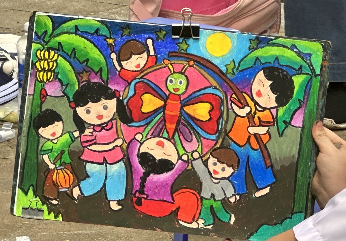 Tranh vẽ Trung Thu rước đèn 6