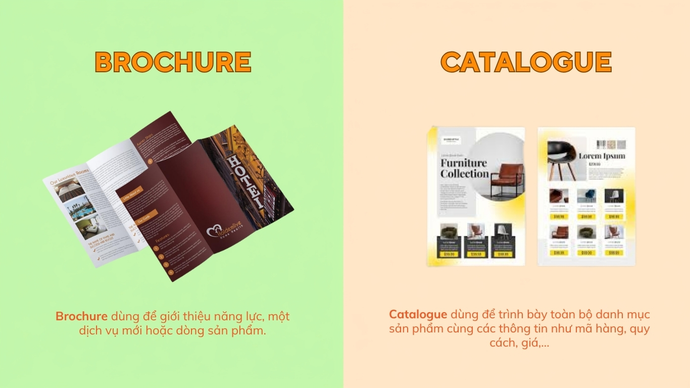 Brochure và Catalogue khác nhau như thế nào?