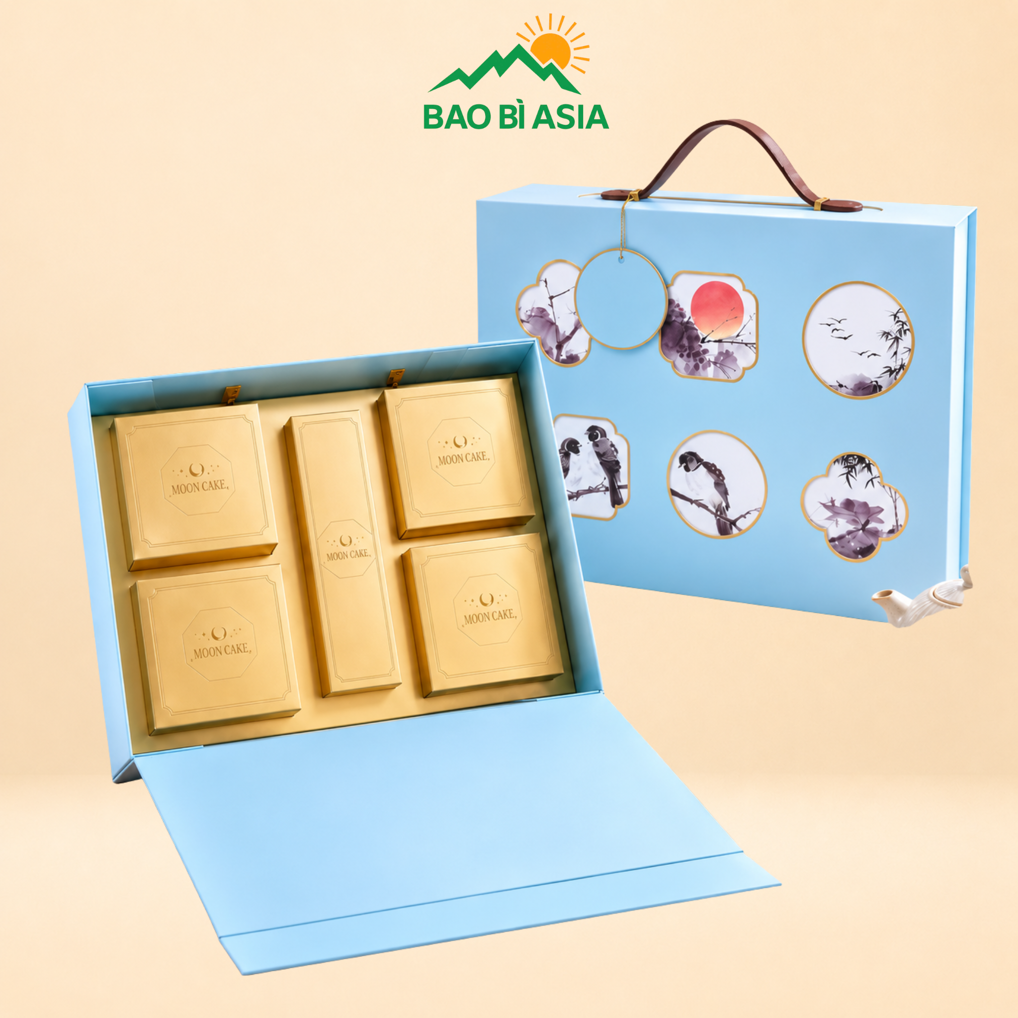 HBTT71 - Hộp quà sen xanh hoa hồng phấn