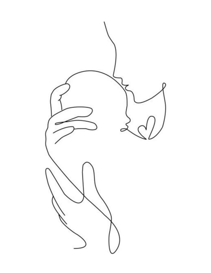 Logo mẹ và bé line art