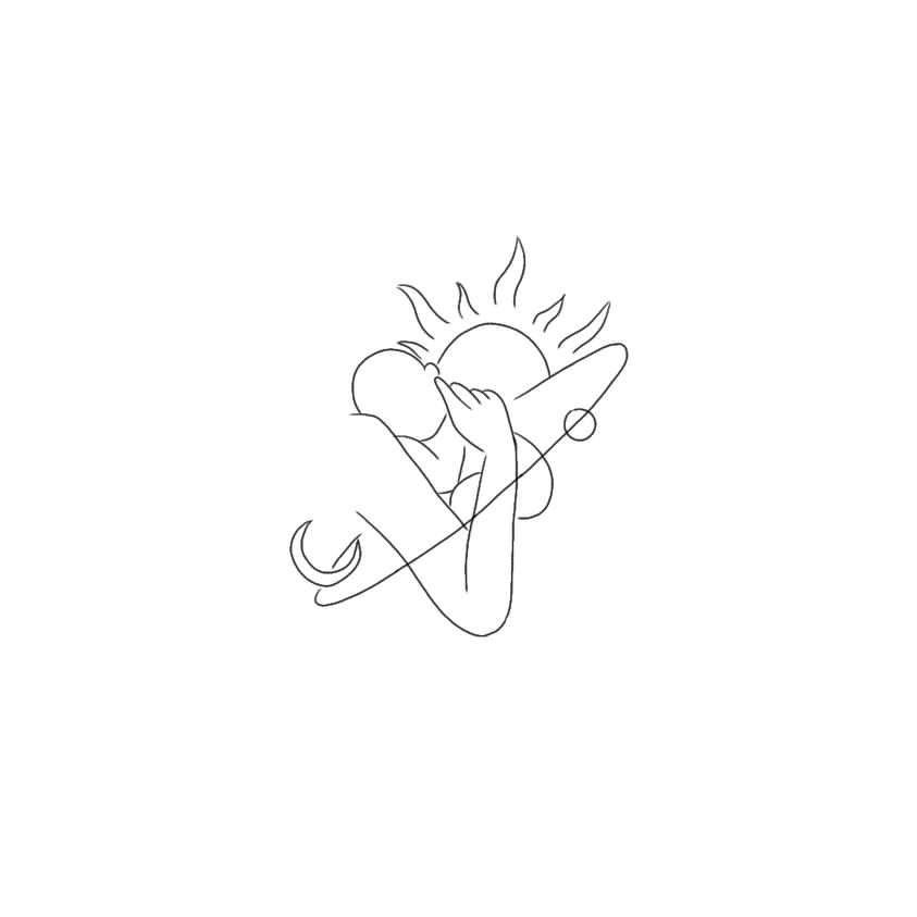 Logo mẹ và bé line art
