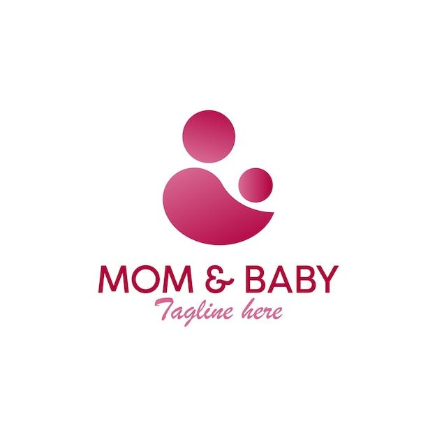 Logo mẹ và bé tối giản, hiện đại