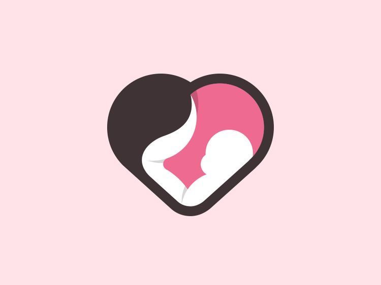 Logo mẹ và bé tối giản, hiện đại