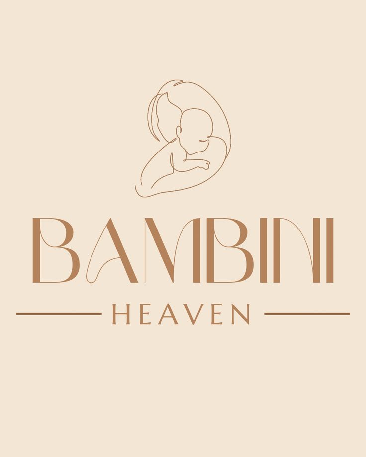 Logo mẹ và bé màu be, kem