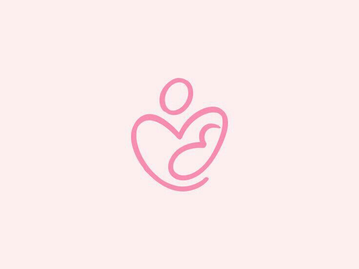 Logo mẹ và bé màu hồng pastel