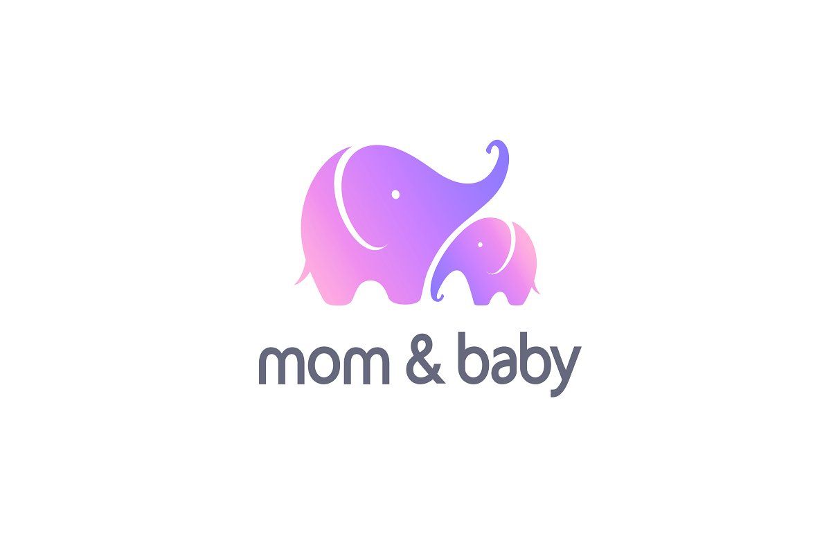Logo mẹ và bé màu tím lavender