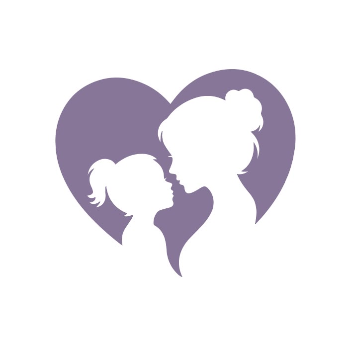 Logo mẹ và bé màu tím lavender