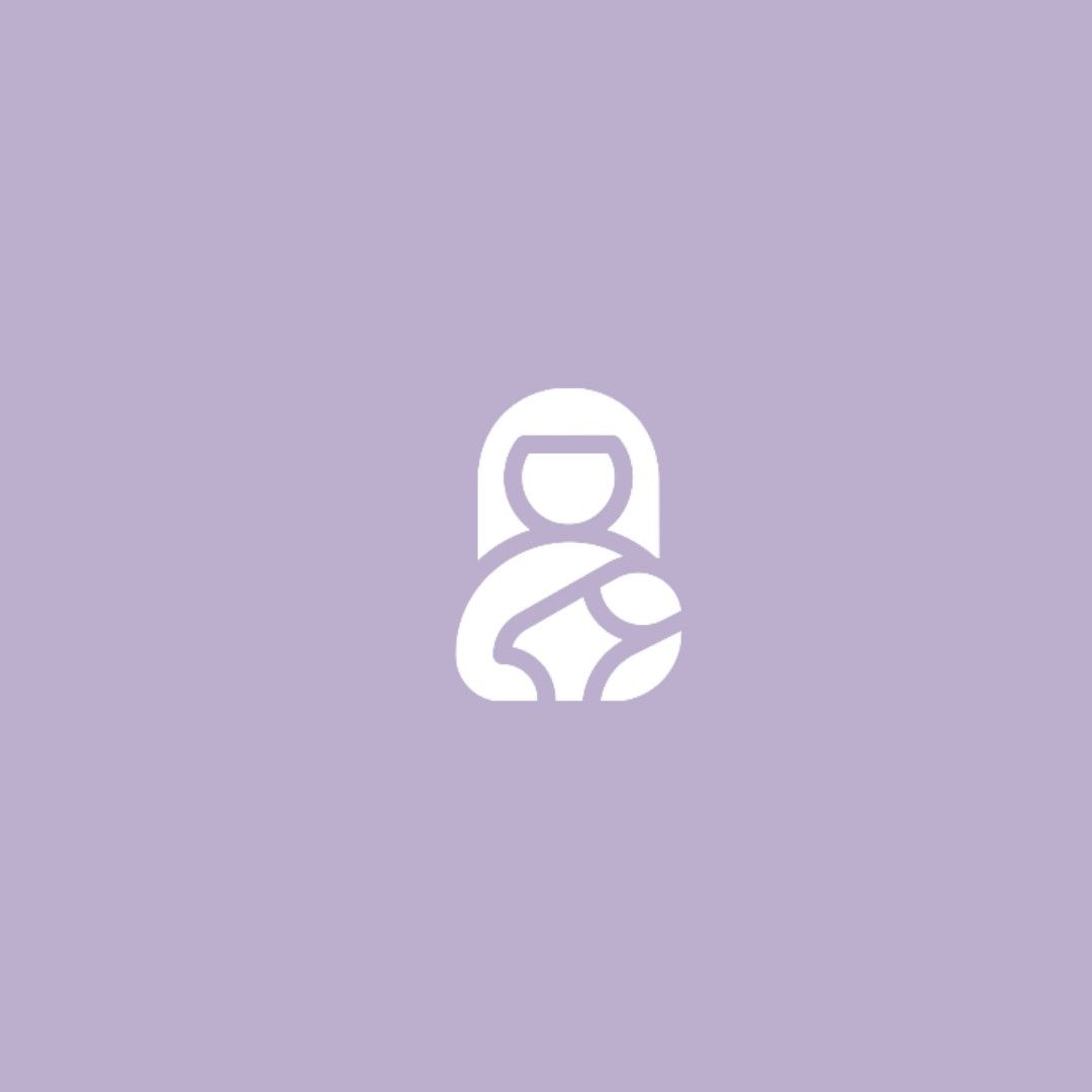 Logo mẹ và bé màu tím lavender